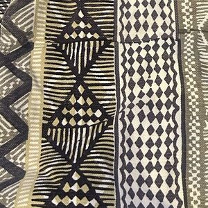 Kudhinda Geometric Navy and Cream Striped Tote